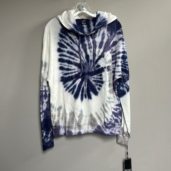 NWT Michael Lauren *flawed* Max Tie dye Hoodie in Lilac Swirl Oversized Small - Picture 3 of 15